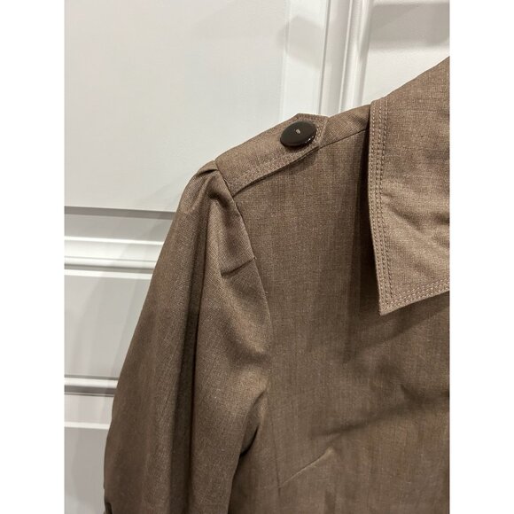 Harve Benard Collection NEW Brown Cropped 1/2 Sleeve Safari Jacket Size 12 - Picture 4 of 11